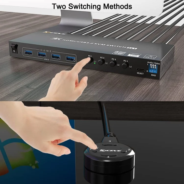 TBD06036187_B2.webp KVM401A 4 Ports USB 3.0 Shared Device HDMI KVM Switch HUB Shared Converter - Image 3