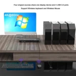 KVM401A 4 Ports USB 3.0 Shared Device HDMI KVM Switch HUB Shared Converter - Image 4