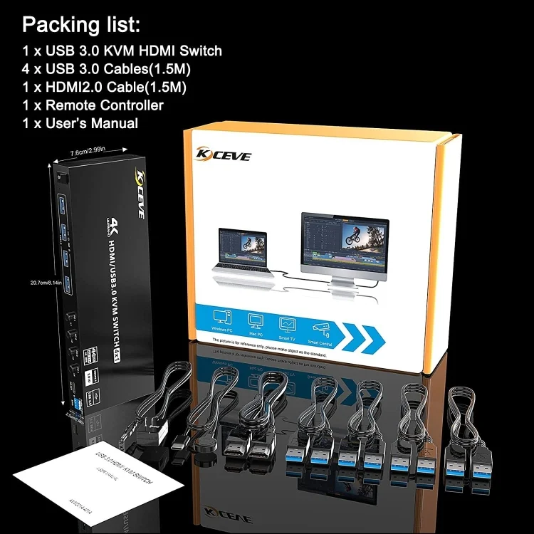 TBD06036187_B8.webp KVM401A 4 Ports USB 3.0 Shared Device HDMI KVM Switch HUB Shared Converter - Image 9