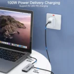 QGeeM UH03-1 USB3.0 Multifunctional Docking Station Type-C PD100W HUB - Image 4