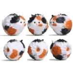 Round Little Tiger Cat Keychain Cartoon Key Ring Ornament - Image 4