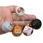 Round Little Tiger Cat Keychain Cartoon Key Ring Ornament - Image 6