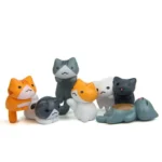 6pcs/set Cat Cartoon Key Chain Car Key Ring Couple Bag Pendant - Image 2