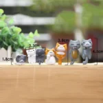 6pcs/set Cat Cartoon Key Chain Car Key Ring Couple Bag Pendant - Image 4