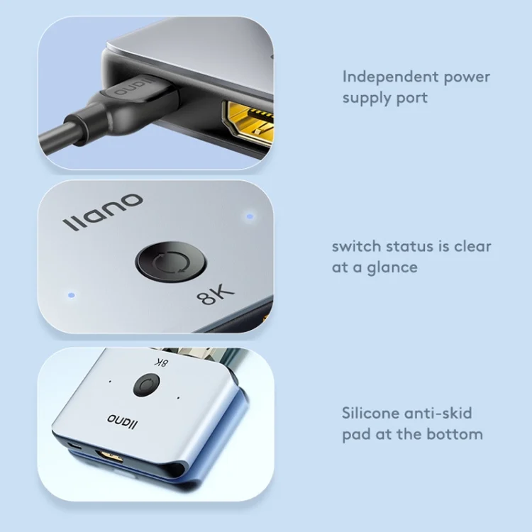 TBD06036536_2.webp llano LCTS502G 2 In 1 Out 2-Way Conversion HDMI Switcher Version 2.1 8K Ultra HD Video - Image 3