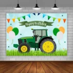Tractor Theme Birthday Backdrop Boy Farm Happy Birthday Background Party Decorations - Image 3