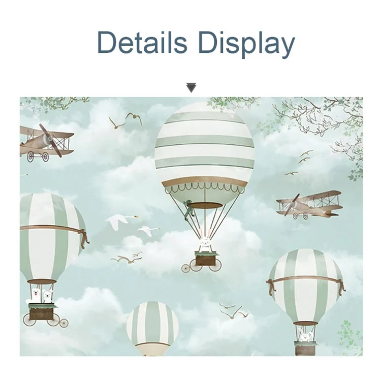 TBD06036953_2.webp 1.5m X 1m Cartoon Airplane Hot Air Balloon Theme Birthday Background Cloth Photography Decoration Backdrop - Image 3