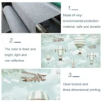 1.5m X 1m Cartoon Airplane Hot Air Balloon Theme Birthday Background Cloth Photography Decoration Backdrop - Image 4