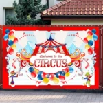 Animal Amusement Park Carnival Theme Background Banner Pull Flag Circus Background Decorative Cloth - Image 5