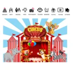 Circus Backdrop Carnival  Party Decorations Banner For Birthday - Image 2