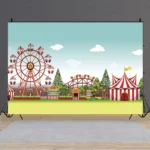 150 x 100cm Circus Amusement Park Ferris Wheel Photography Background Cloth