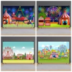 150 x 100cm Circus Amusement Park Ferris Wheel Photography Background Cloth - Image 2
