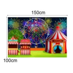 150 x 100cm Circus Amusement Park Ferris Wheel Photography Background Cloth - Image 3