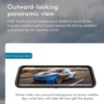 Anytek M12+ 9.66 Inch Large Screen Dual-Record Driving Recorder 2K Touch Screen Parking Video Reversing Image - Image 3