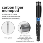 Carbon Fiber Monopod Travel Shooting Mobile Phone Live Selfie Bracket Retractable Portable Monopod - Image 5