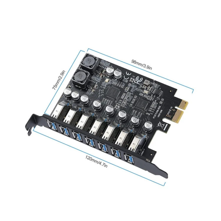 TBD06037266_2.webp PCE7USB-R05  PCI-E To USB 3.2 GEN1 7-Port 19PIN Expansion Card Super Speed 5Gbps - Image 3