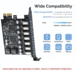 PCE7USB-R05  PCI-E To USB 3.2 GEN1 7-Port 19PIN Expansion Card Super Speed 5Gbps - Image 6
