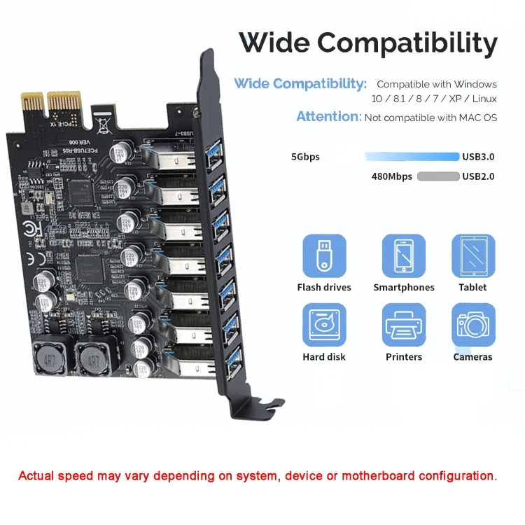 TBD06037266_5.webp PCE7USB-R05  PCI-E To USB 3.2 GEN1 7-Port 19PIN Expansion Card Super Speed 5Gbps - Image 6