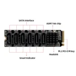 M2 M-EKY PCIE3.0 To SATA6G Transfer Expansion Card 6 Port Hard Disk Expansion Adapter Card - Image 3