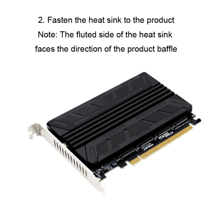 TBD06037302_5.webp NVMe M.2 MKEY SSD RAID Array Motherboard PCIE Split Card Heatsink - Image 6
