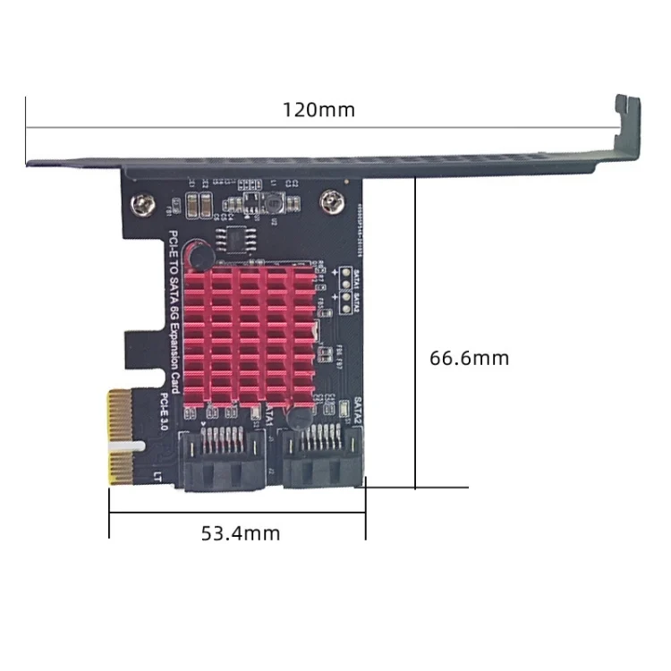 TBD06037345_2.webp PCI-E 1X GEN3 To SATA3.0 Expansion Card 2 Ports 6Gbps Transfer Expansion IPFS Hard Disk - Image 3