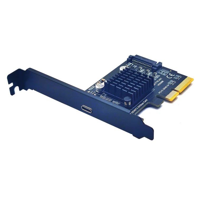 PCI-E 4X To USB3.2 Gen2x2 Type-C 20Gbps SATA Expansion Card Asmedia ASM3242 Chip