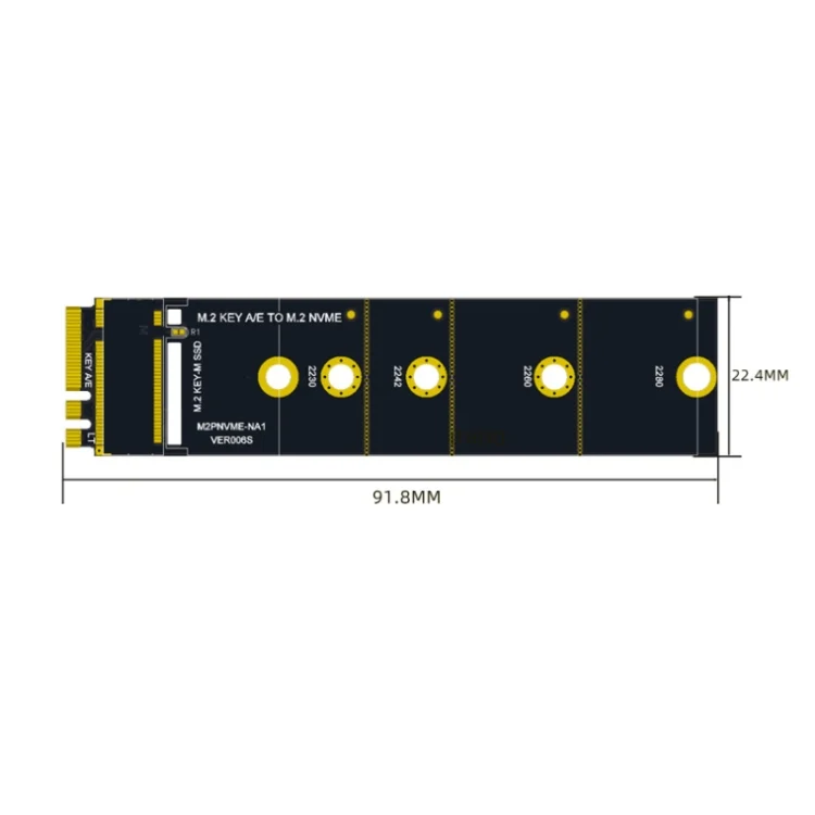 TBD06037350_2.webp M2 KEY A/E to NVME KEY-M Adapter Expansion Card WIFI Interface - Image 3