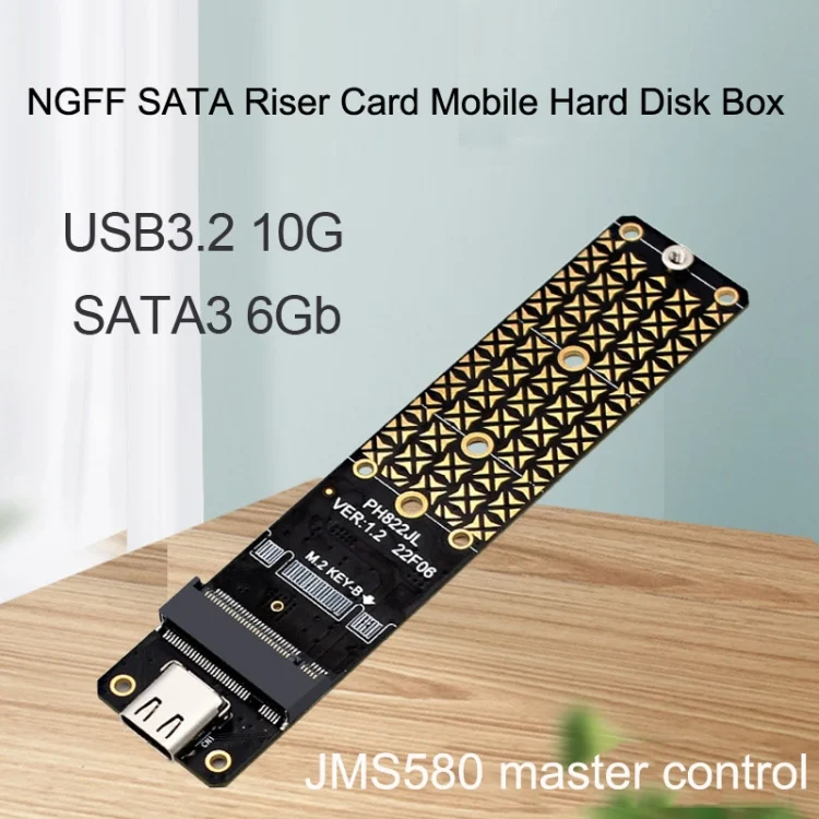 TBD06037377_B6.webp NGFF M.2 Bkey SATA Hard Disk SSD To USB3.1 Type-C / USB-C Expansion Card Conversion Board - Image 7