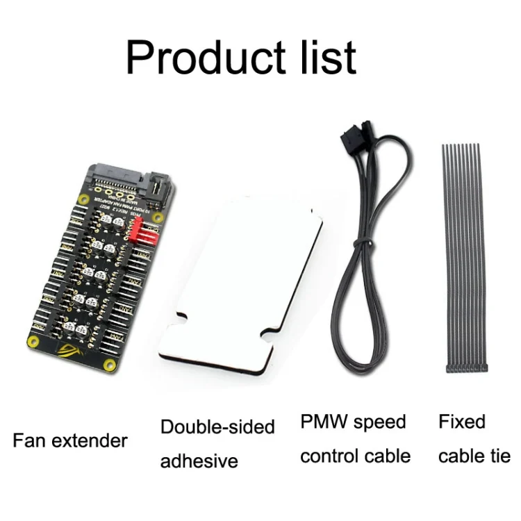 TBD06037379_B12.webp PWM Fan Hub Desktop Computer CPU Fan Expander Supports 3Pin&4Pin - Image 13