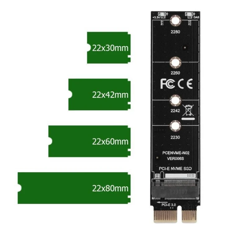 TBD06037407_B6.webp PCI-E 1X To M.2 NVME KEY-M SSD Riser Card Adapter - Image 7
