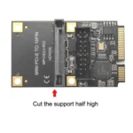 Mini PCI-E To USB3.2 GEN1 Front 19Pin 2 Ports Transfer Card Supports Half High - Image 3
