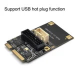 Mini PCI-E To USB3.2 GEN1 Front 19Pin 2 Ports Transfer Card Supports Half High - Image 4