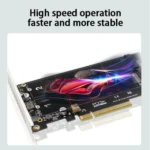 PCI-E X8 Double Disk Transfer Card NVME M.2 MKEY SSD RAID Array Expansion Adapter - Image 4