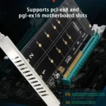 PCI-E X8 Double Disk Transfer Card NVME M.2 MKEY SSD RAID Array Expansion Adapter - Image 6