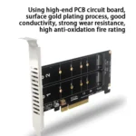 PCI-E X8 Double Disk Transfer Card NVME M.2 MKEY SSD RAID Array Expansion Adapter - Image 9