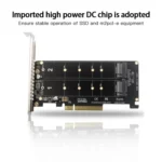 PCI-E X8 Double Disk Transfer Card NVME M.2 MKEY SSD RAID Array Expansion Adapter - Image 10