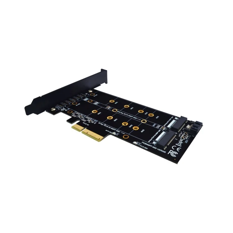 TBD06037459_3.webp M.2 PCIe SSD Adapter Card PCIE 4x to M.2 Key M B Dual Interface Card - Image 4