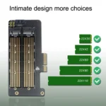 M.2 NVME NGFF SSD To PCIE SATA Dual Disk Conversion Expansion Card Supports MKEY BKEY Wiring - Image 4
