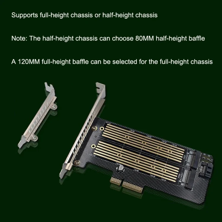 TBD06037501_B7.webp M.2 NVME NGFF SSD To PCIE SATA Dual Disk Conversion Expansion Card Supports MKEY BKEY Wiring - Image 8