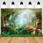 150 X 210cm Fantasy Forest Photography Background Cloth Cartoon Kids Party Decoration Backdrop - Image 5