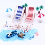 Mini Beach Set Miniature Model Ornament Summer Ocean Simulation Scene Photo Decoration Props - Image 2