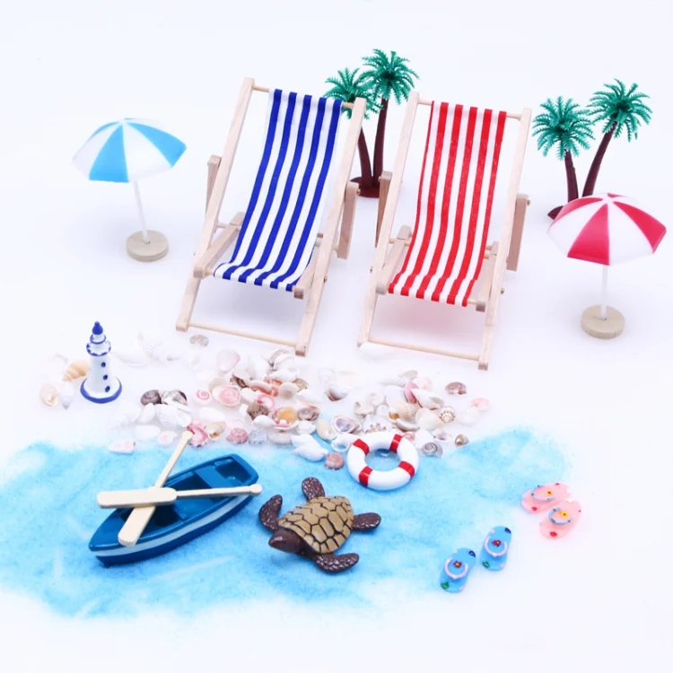 TBD06037603_B1.webp Mini Beach Set Miniature Model Ornament Summer Ocean Simulation Scene Photo Decoration Props - Image 2
