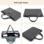 Elastic Button Laptop Waterproof PU Handbag - Image 3