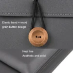 Elastic Button Laptop Waterproof PU Handbag - Image 5