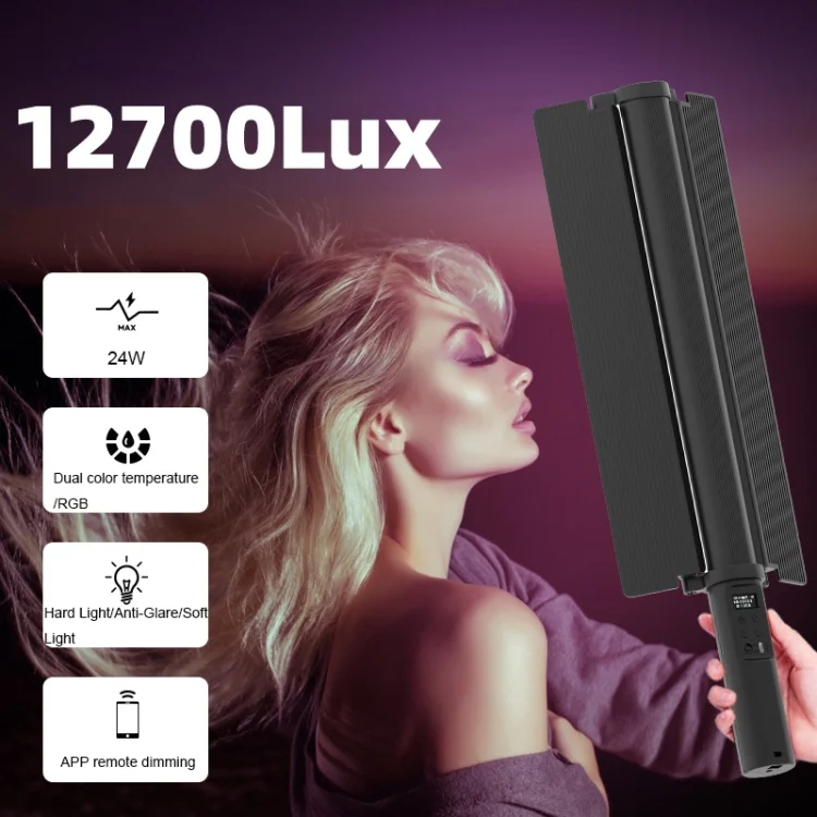 TBD06037661_3.webp 24W 72 LEDs Handheld Full-color RGB Stick Light Photography Light with Barndoor - Image 4