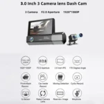 3 Lens Video HD 1080P Multi-Language Driving Recorder - Image 3