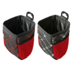 2pcs Car Air Outlet Sundries Storage Bag With Net Pocket - Image 2
