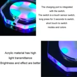 USB Charging LED Light Up Acrylic Coaster Transparent Crystal Base - Image 3