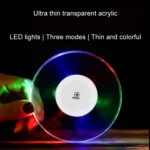 USB Charging LED Light Up Acrylic Coaster Transparent Crystal Base - Image 5