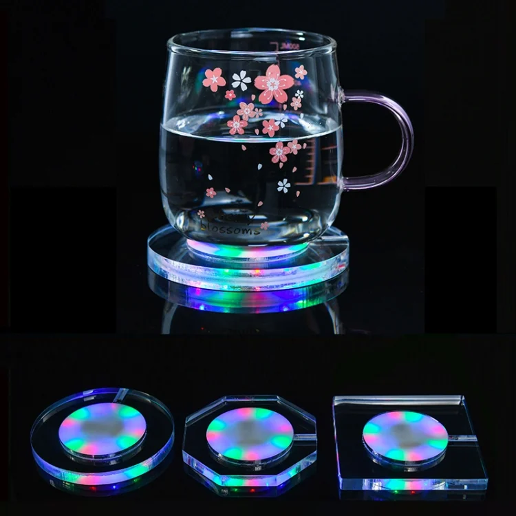 TBD06037915_B7.webp USB Charging LED Light Up Acrylic Coaster Transparent Crystal Base - Image 8